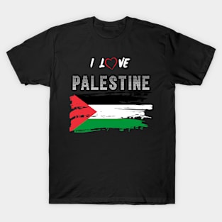 Palestinian Flag, "I love Palestine", Solitarity T-Shirt